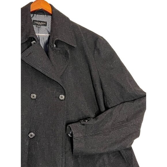 Pronto Uomo Double-Breasted Wool-Blend Peacoat 5XL Charcoal Goth - Picture 15 of 16